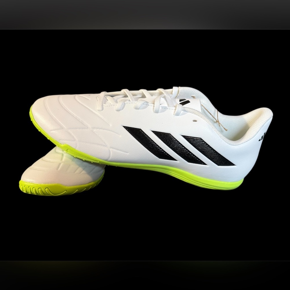 NWT- Adidas Men's White and Black Athletic Shoes with Neon Highlights
